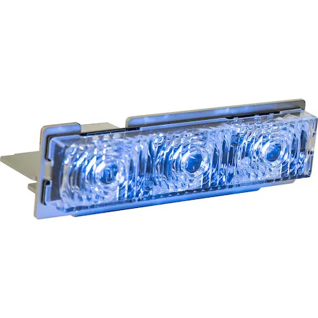 3024634 – BUYERS PROD Warning Light, Mini Bar Permanent Mount Strobe Reflector LED Blue 12 Volt